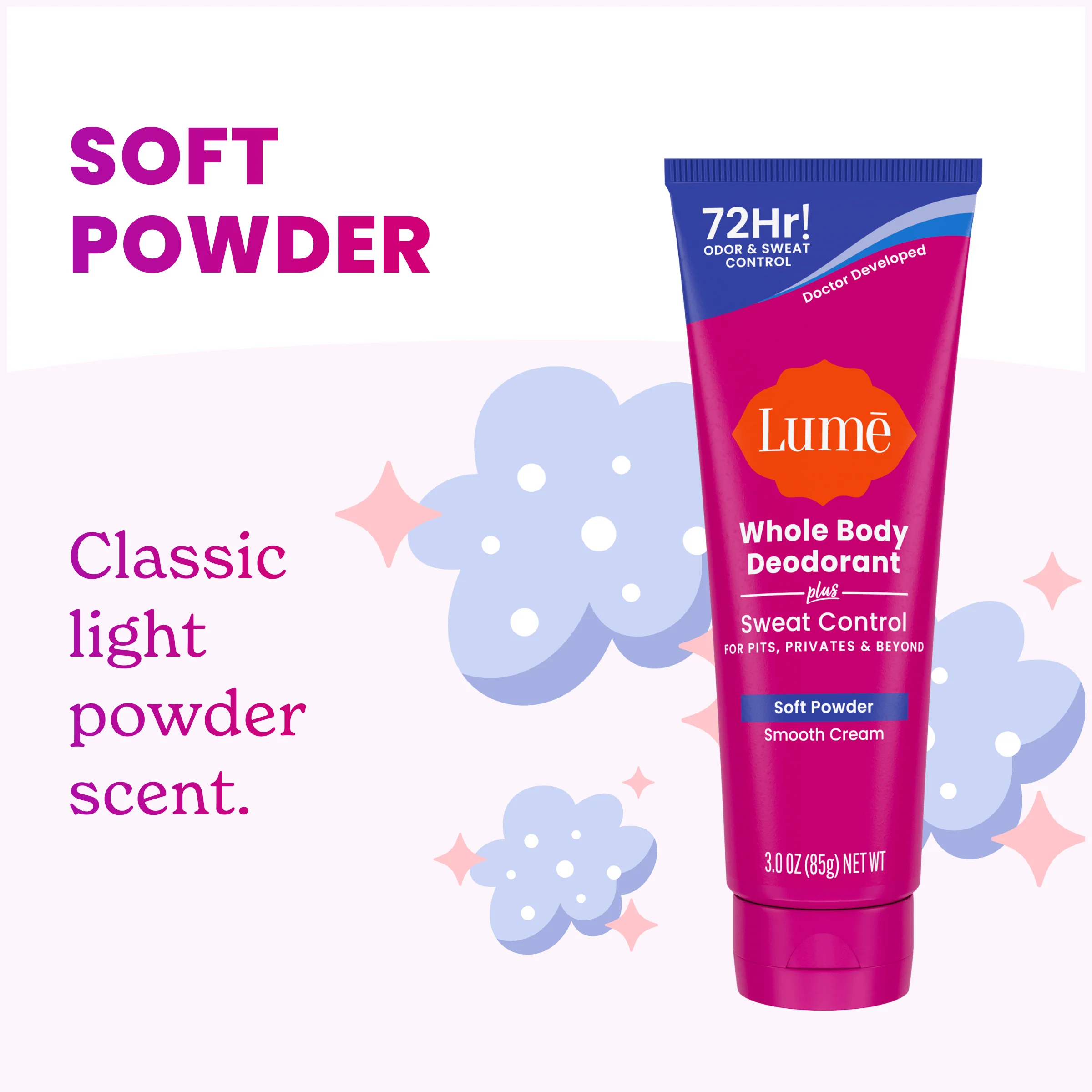 Soft Powder | Cream Tube Deodorant | + Sweat Control - Image 2
